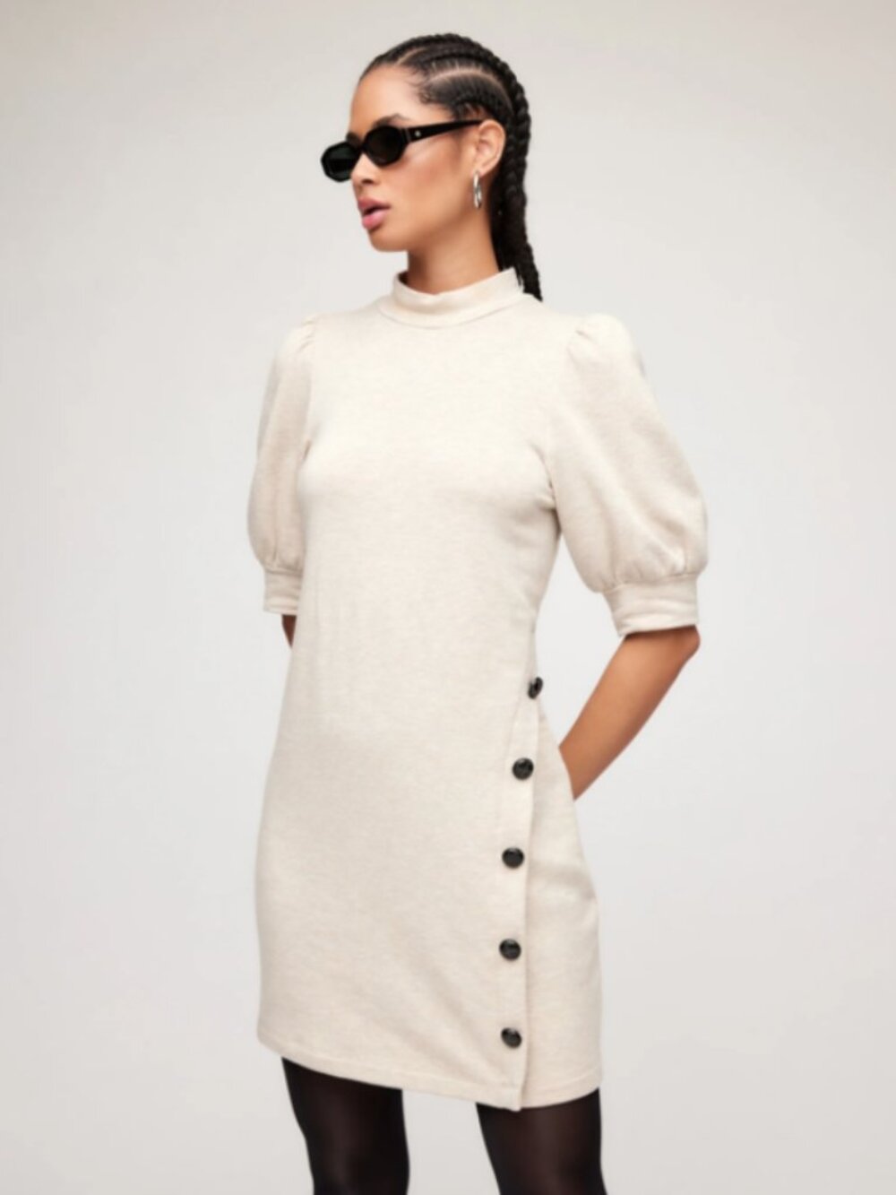 Fifteen Twenty "Elsie" Oat Puff Sleeve Mini Dress